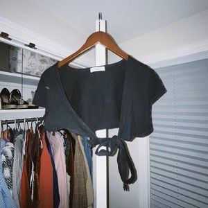 Adika Tie Crop Top in Black